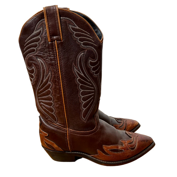 DPTIQRW Bottes de cowboy à bout carré pour femme - Bottes de cowgirl